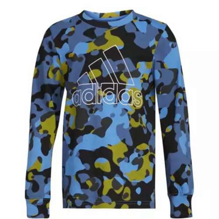 Shirts * | Boys' Adidas Camo Core Long Sleeve T-Shirt