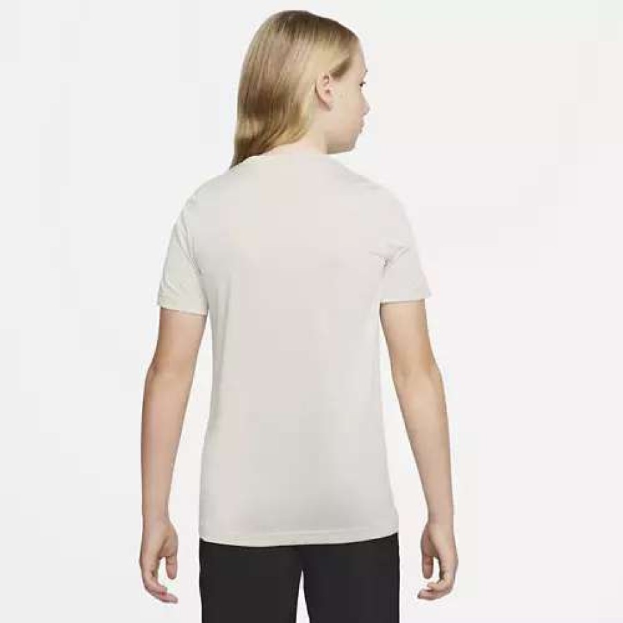 Shirts * | Boys' Nike Dri-Fit Swoosh T-Shirt Light Bone