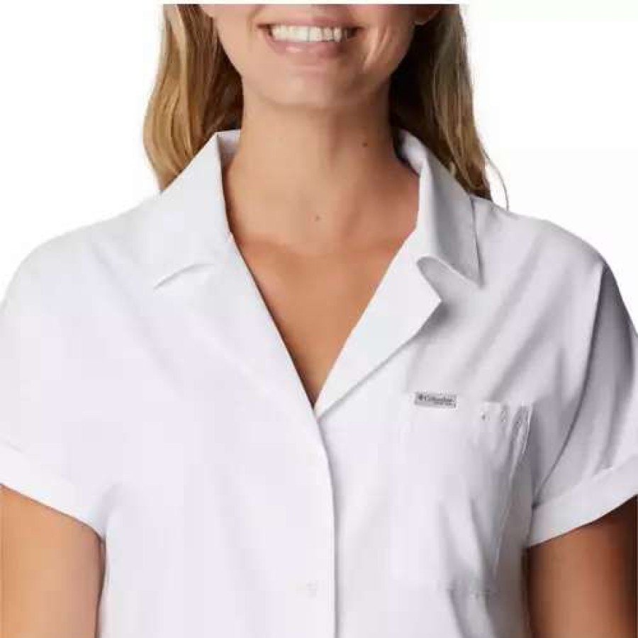 Shirts * | Women'S Columbia Pfg Sun Drifter Woven Short Sleeve Shirt