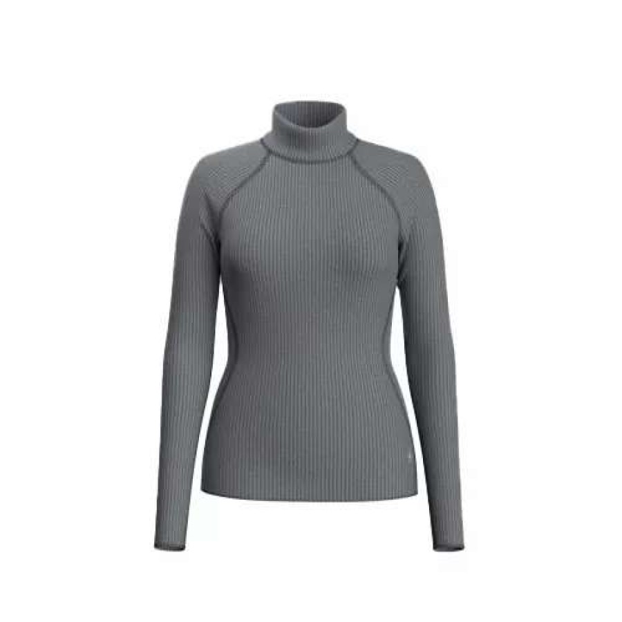 Shirts * | Women'S Smartwool Thermal Merino Rib Turtleneck Charcoal