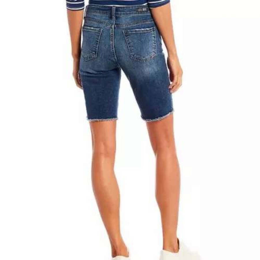 Shorts * | Women'S Kut From The Kloth Sophie Destruction Detail Fray Hem Bermuda Jean Shorts Agreed