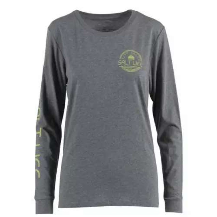 Shirts * | Women'S Salt Life Salterrific Long Sleeve T-Shirt Heather Grey