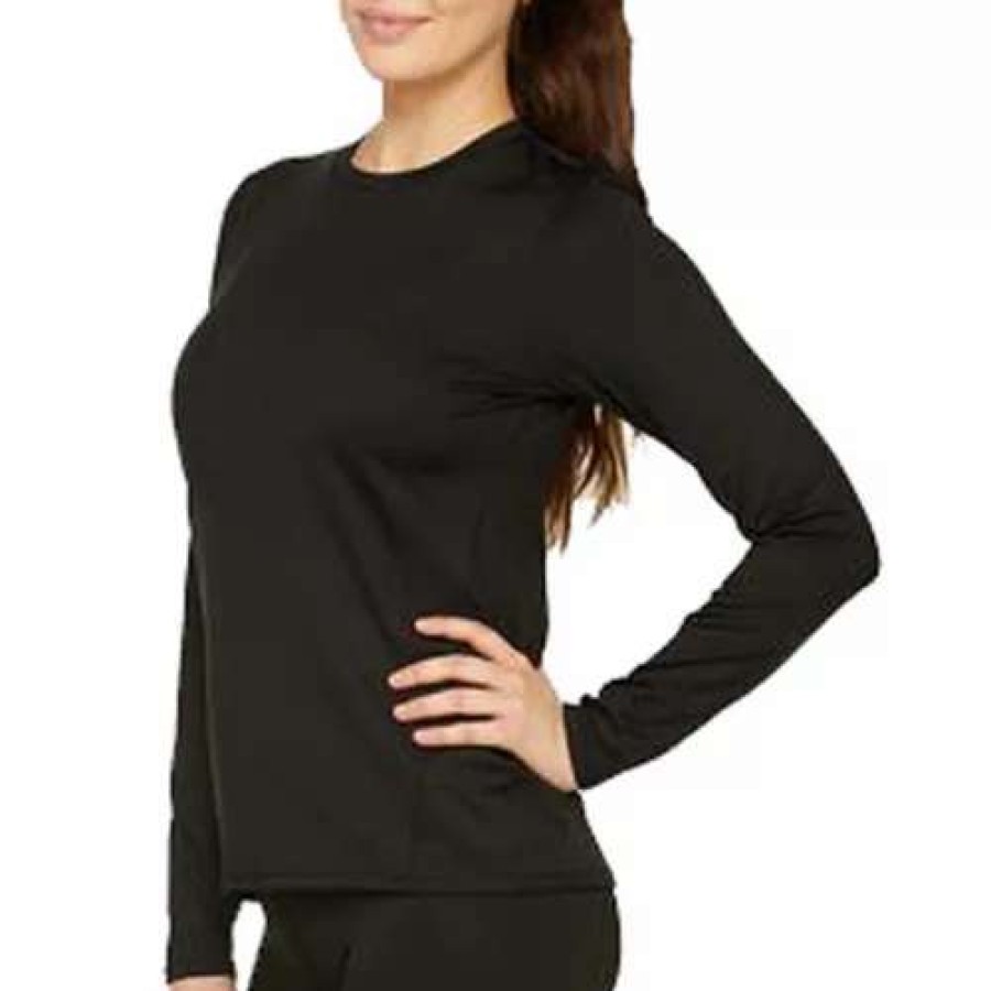 Shirts * | Women'S Colosseum Thermal Spandex Long Sleeve Crew Shirt