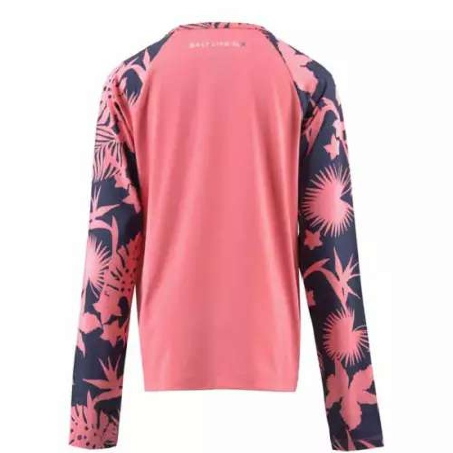 Shirts * | Girls' Salt Life Amerituna Escapism Long Sleeve Shirt Coral Heather