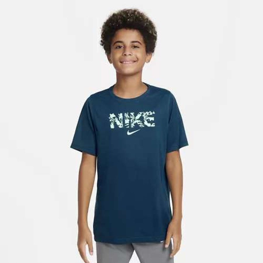 Shirts * | Boys' Nike Dri-Fit T-Shirt Valerian Blue