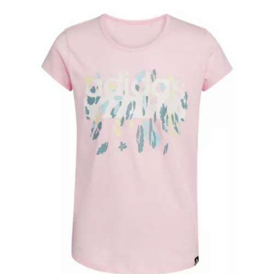 Shirts * | Girls' Adidas Graphic Scoop Neck T-Shirt