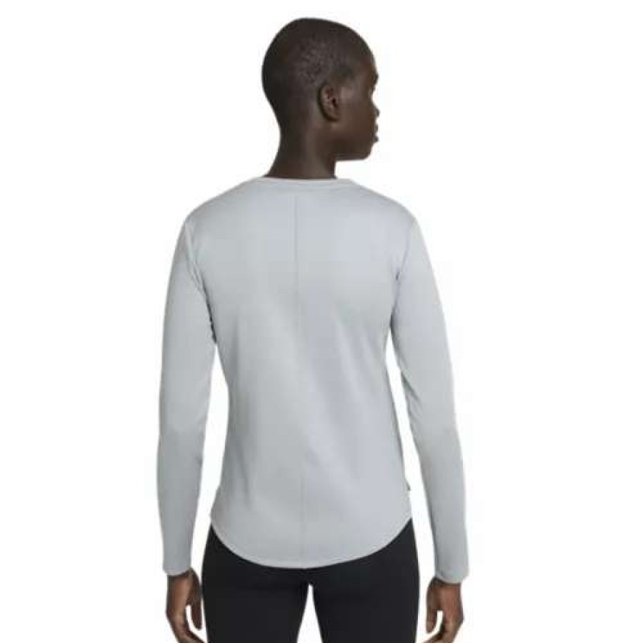 Shirts * | Women'S Nike Therma-Fit One Long Sleeve Top Particle Grey/Htr/Black