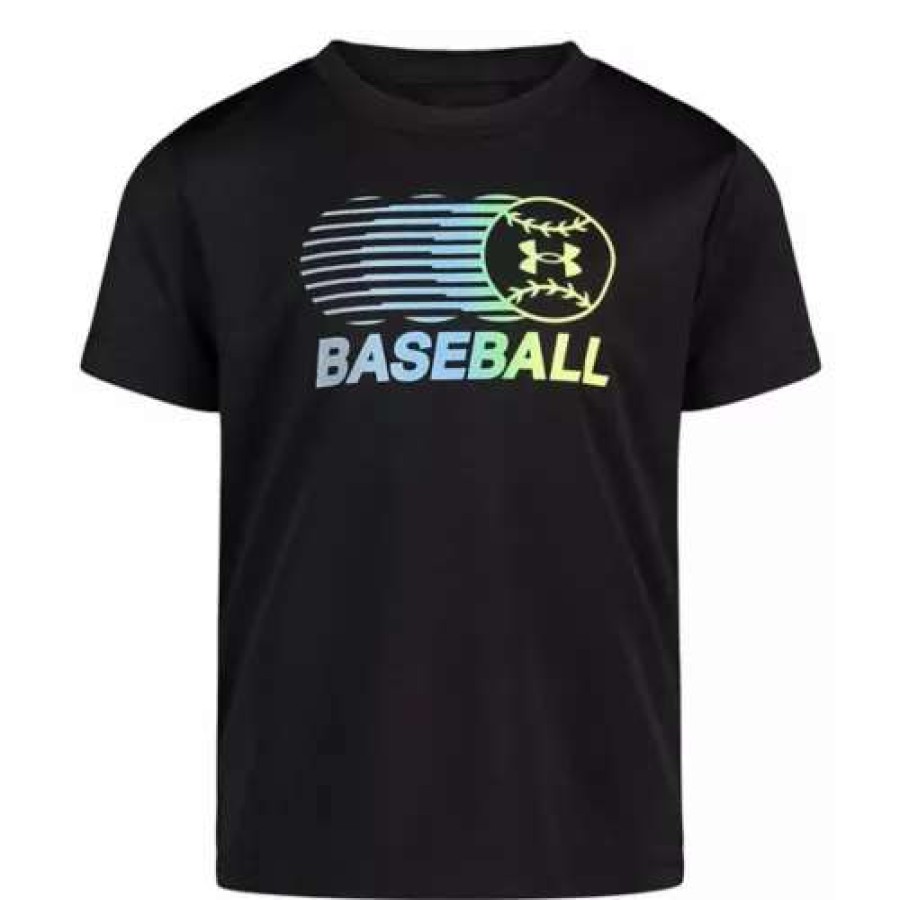 Shirts * | Under Armour Boys' Preschool Ua Hifi Baseball Short Sleeve T-Shirt Black