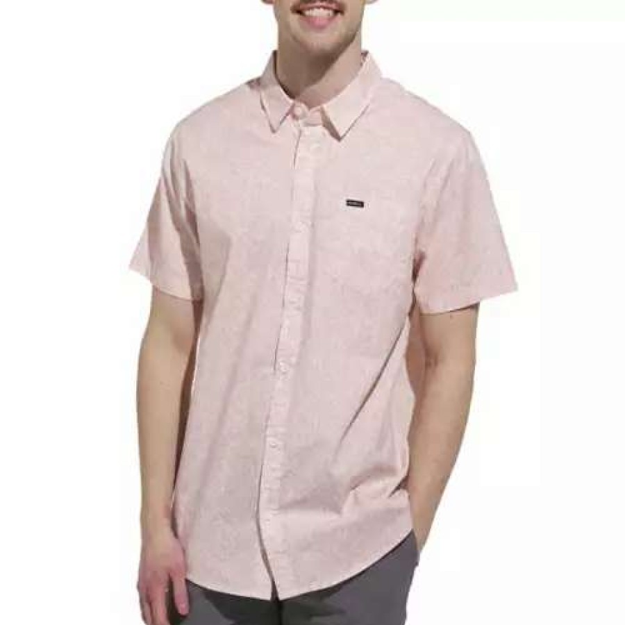 Shirts * | Men'S O'Neill Quiver Stretch Short Sleeve Shirt Pink Dust