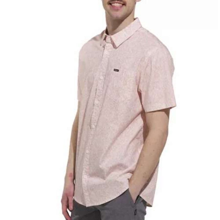 Shirts * | Men'S O'Neill Quiver Stretch Short Sleeve Shirt Pink Dust