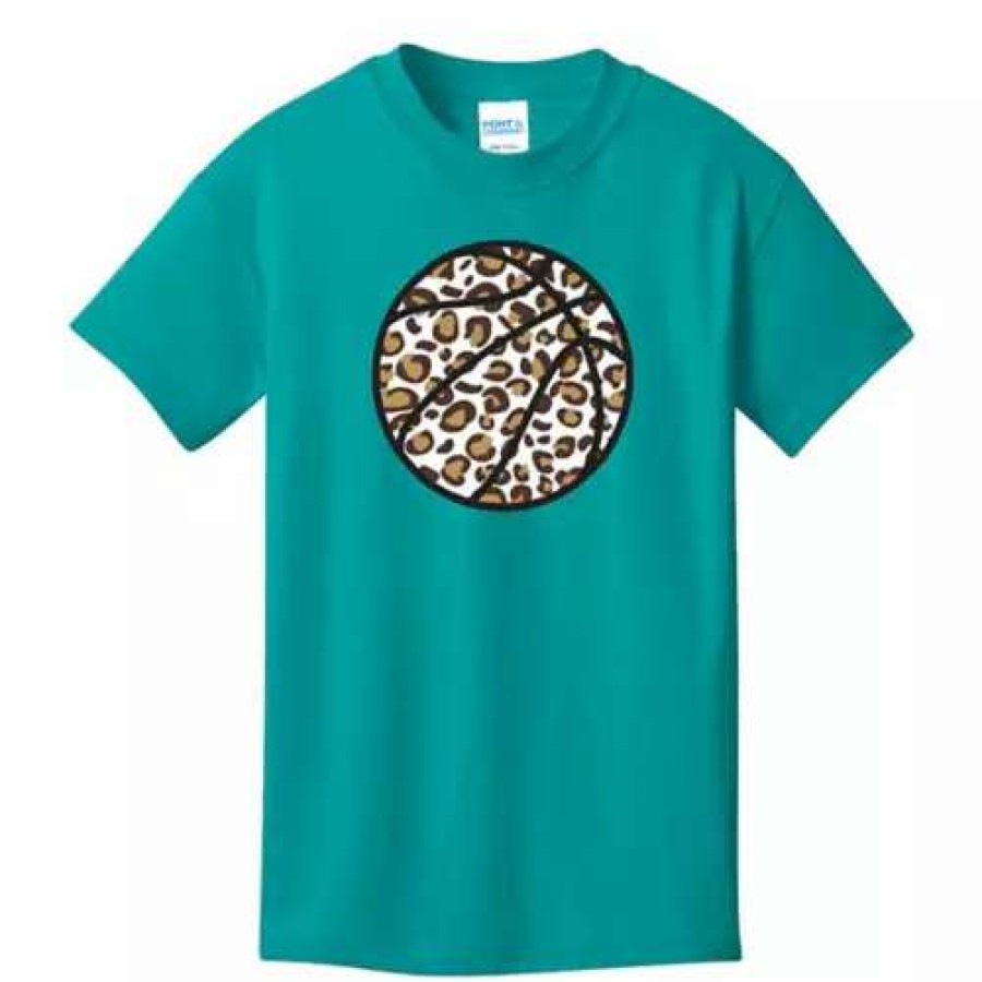 Shirts * | Girls' Range Basketball Cheetah T-Shirt Aqua