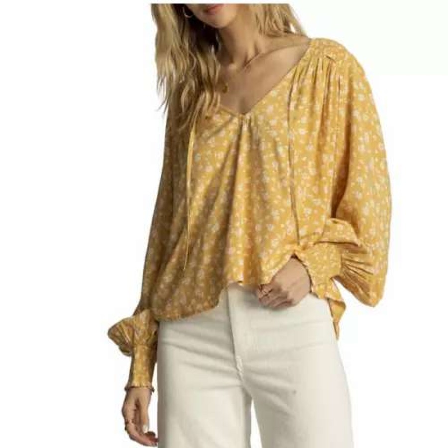 Shirts * | Women'S Billabong Late Night Blouse Goldie