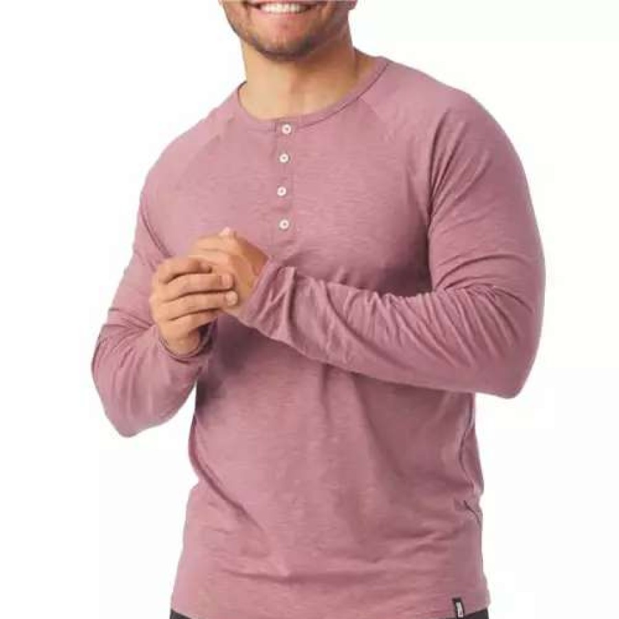 Shirts * | Men'S Glyder Relax Long Sleeve Henley Mauve