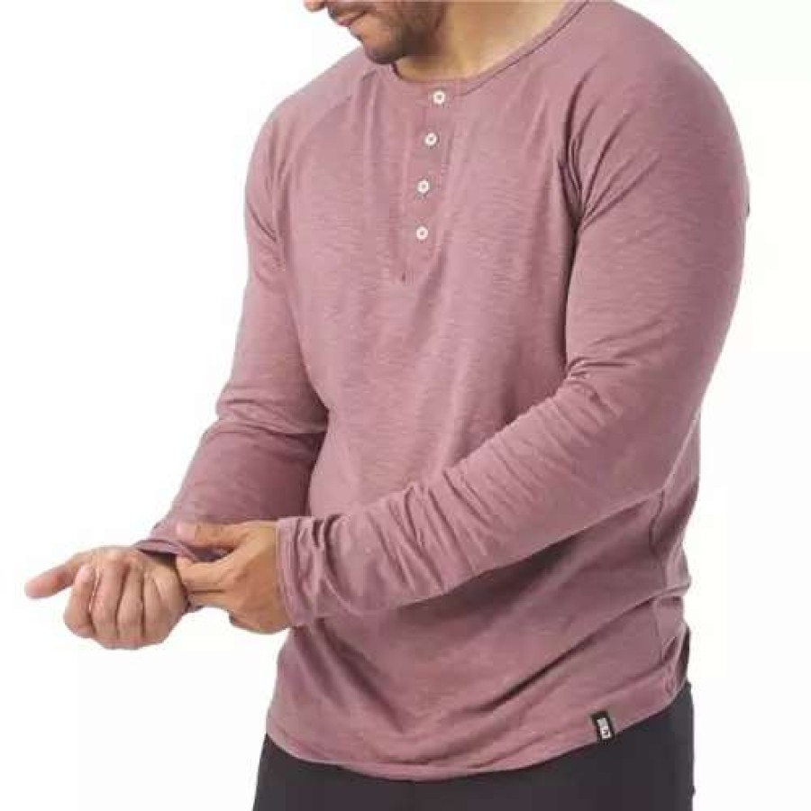 Shirts * | Men'S Glyder Relax Long Sleeve Henley Mauve