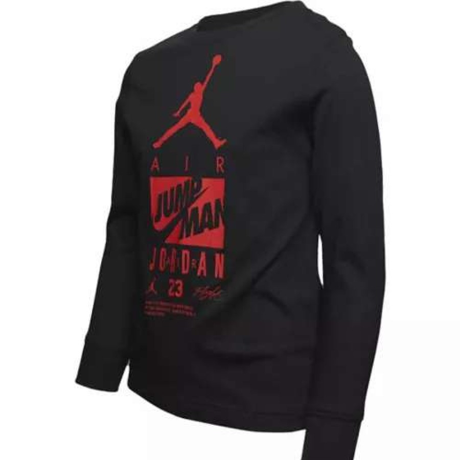 Shirts * | Boys' Jordan Rise Above Long Sleeve Shirt Black