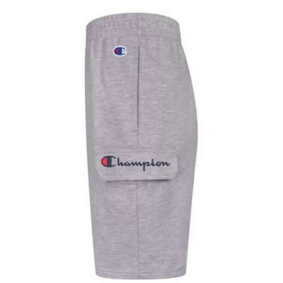 Shorts * | Boys' Champion Flap Pocket Lounge Shorts Oxford Heather