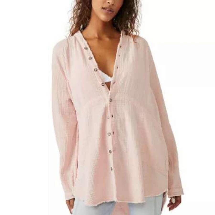 Shirts * | Women'S Free People Summer Daydream Button Up Shirt Flamingo