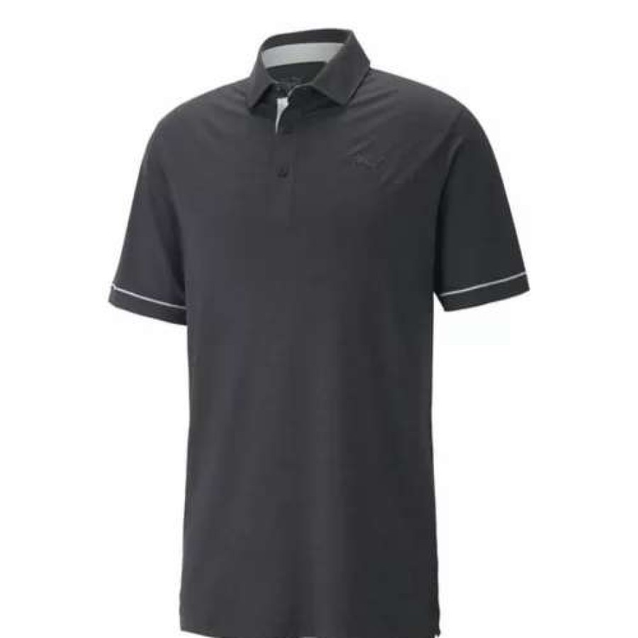 Shirts * | Men'S Puma Cloudspun Haystack Golf Polo Puma Black