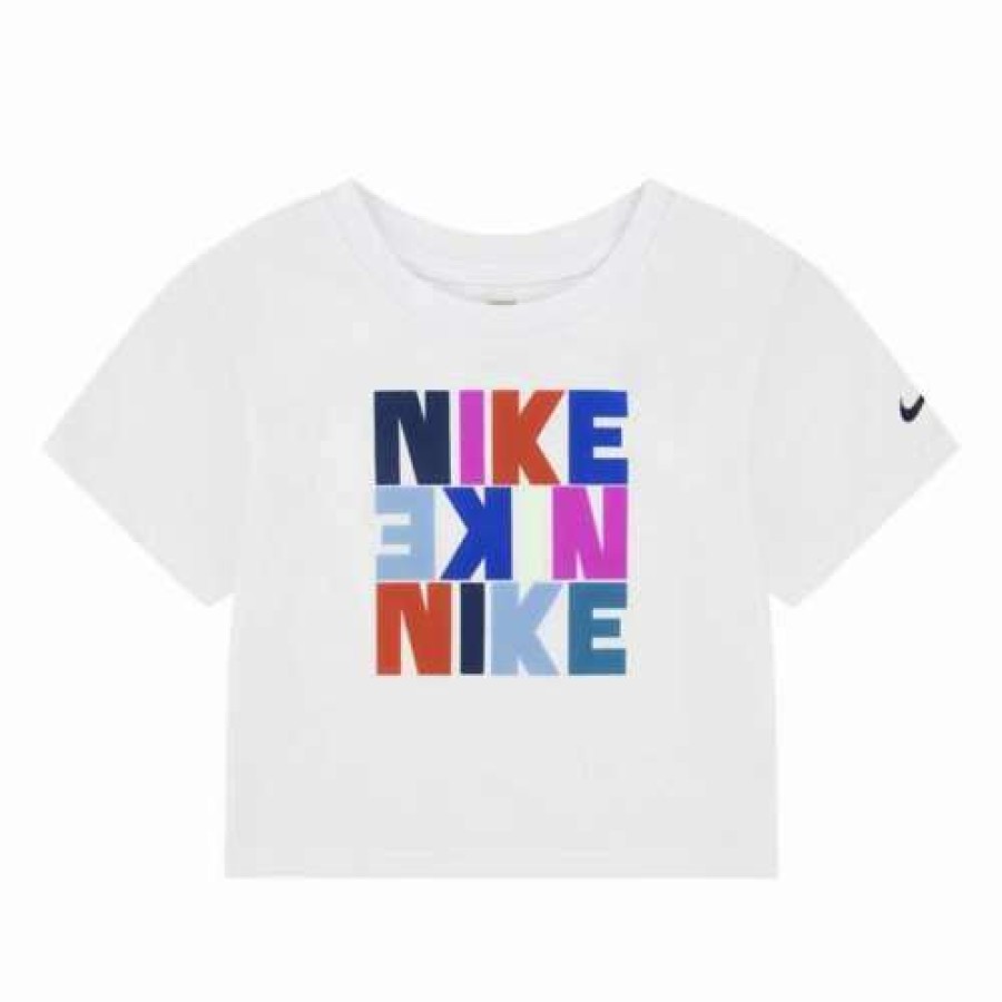 Shirts * | Toddler Girls' Nike Graphic Boxy Shirt White