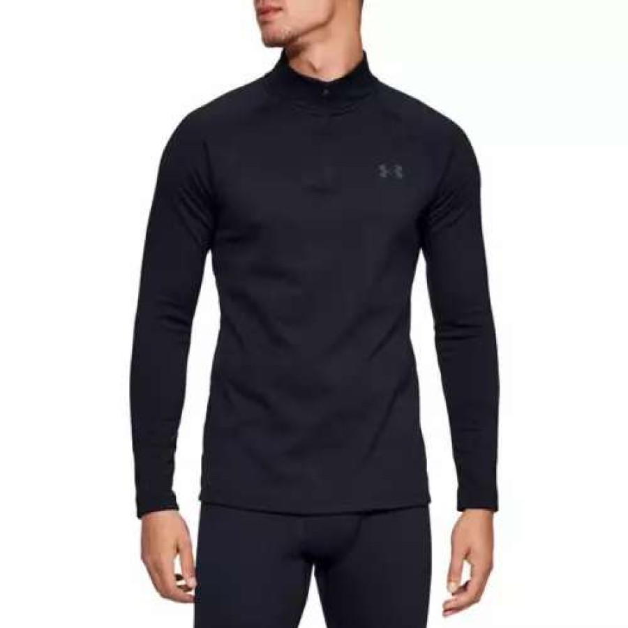 Shirts * | Men'S Under Armour Base Layer 4.0 1/4 Zip Long Sleeve Black