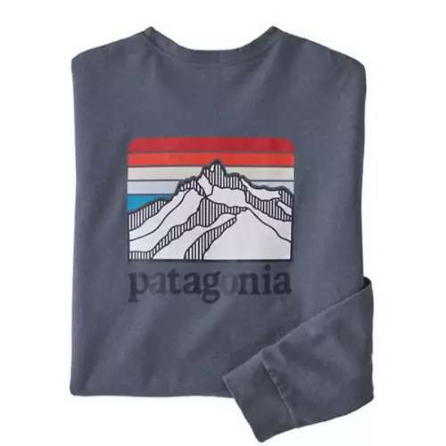 Shirts * | Men'S Patagonia Long Sleeve Line Logo Ridge Responsibili-Tee