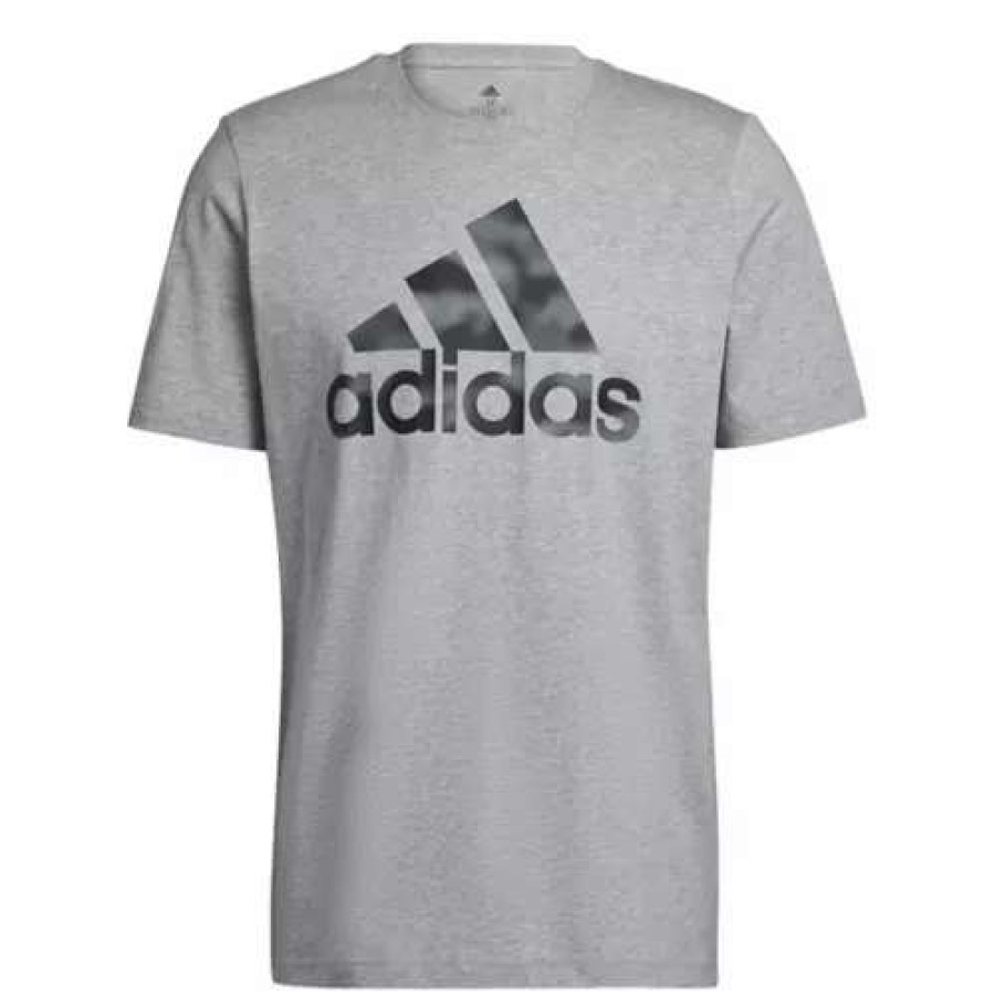 Shirts * | Men'S Adidas Essentials Camo Print T-Shirt Medium Grey Heather