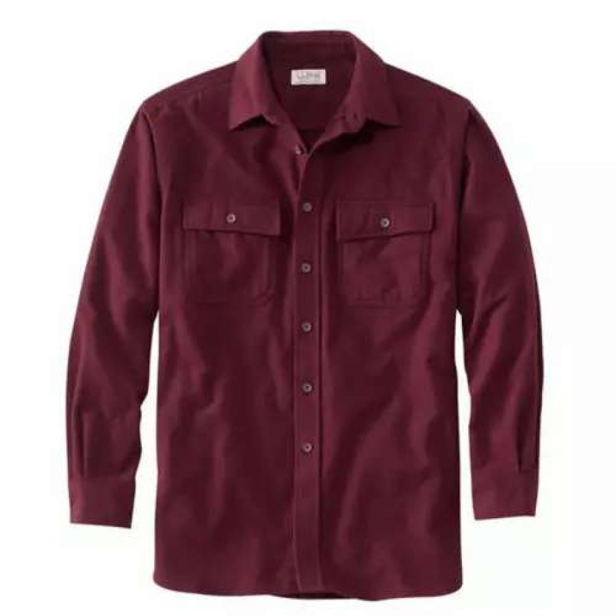 Shirts * | Men'S L.L.Bean Solid Chamois Shirt Deep Wine