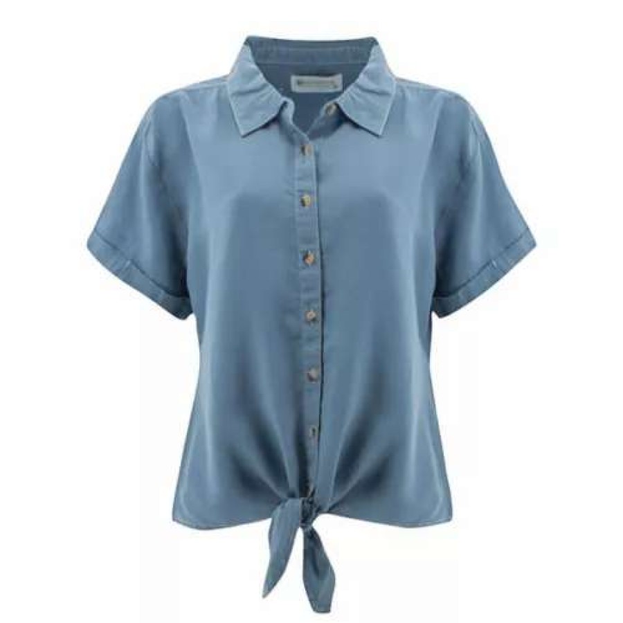 Shirts * | Women'S Aventura Kyle Short Sleeve Top Chambray