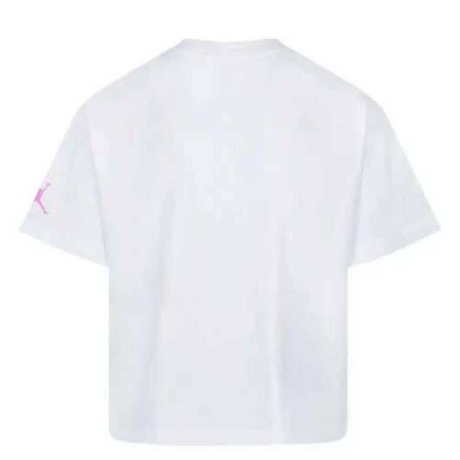 Shirts * | Girls' Jordan Modern Block T-Shirt White