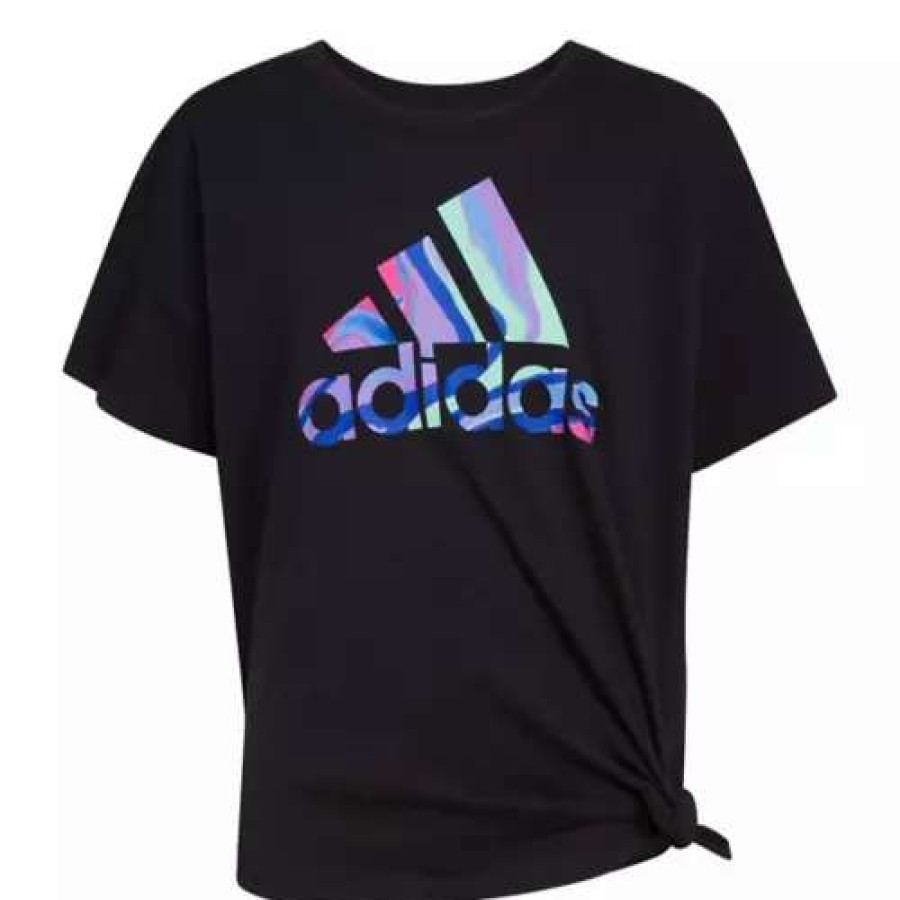 Shirts * | Girls' Adidas Loose Tie-Front T-Shirt