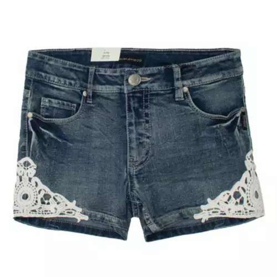 Shorts * | Girls' Silver Jeans Co. Lacy Jean Shorts Medium Wash