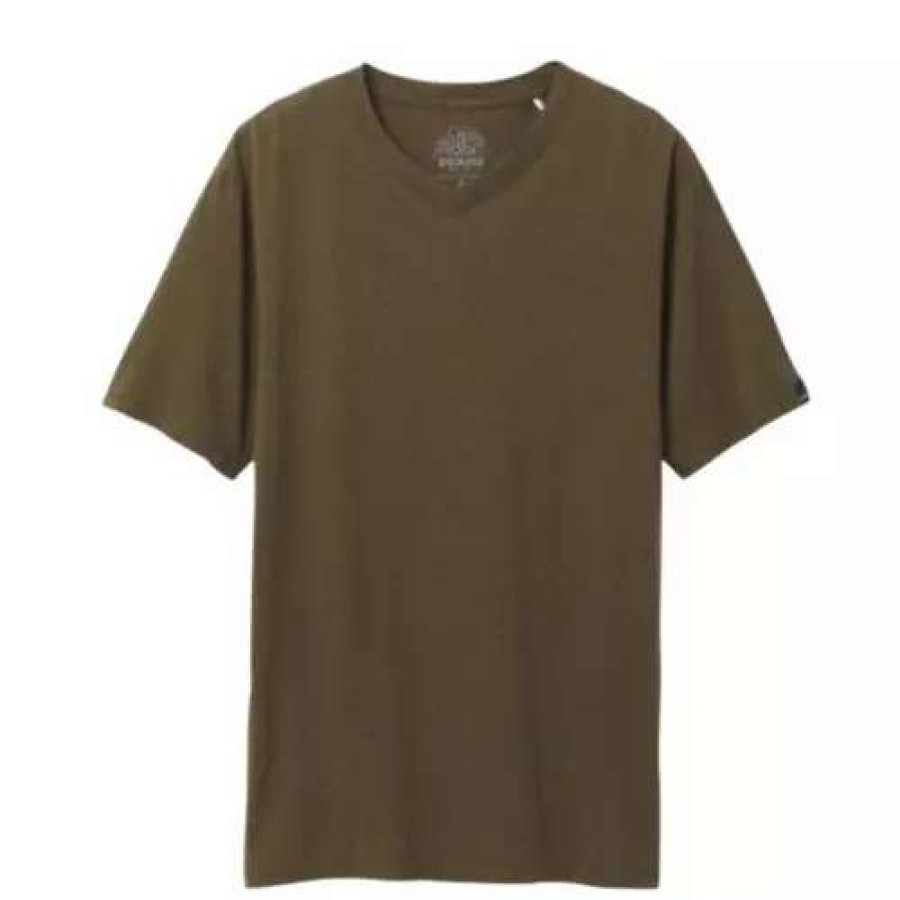 Shirts * | Prana Men'S Praana V-Neck Short Sleeve T-Shirt Peat Heather