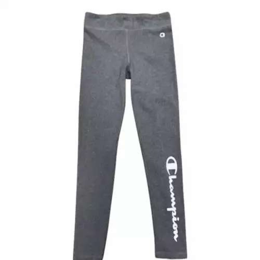 Tights & Leggings * | Girls' Champion Signature Script Leggings Graphite