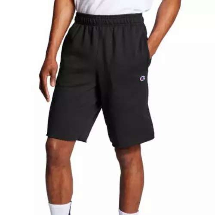 Shorts * | Men'S Champion Patch Logo Powerblend Fleece Lounge Shorts