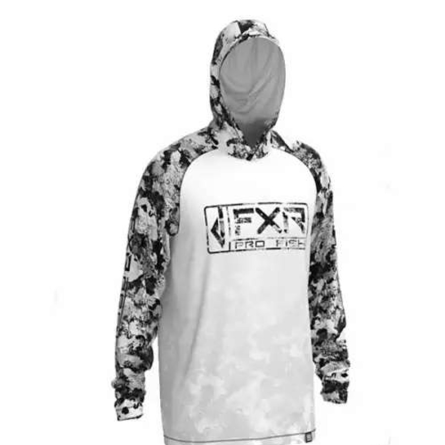 Shirts * | Men'S Fxr Derby Air Upf Pullover Hoodie White Camo