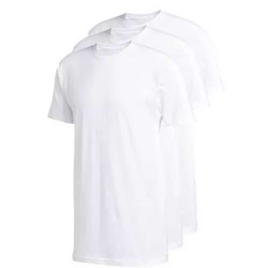 Shirts * | Men'S Adidas 3 Pack Comfort T-Shirt White