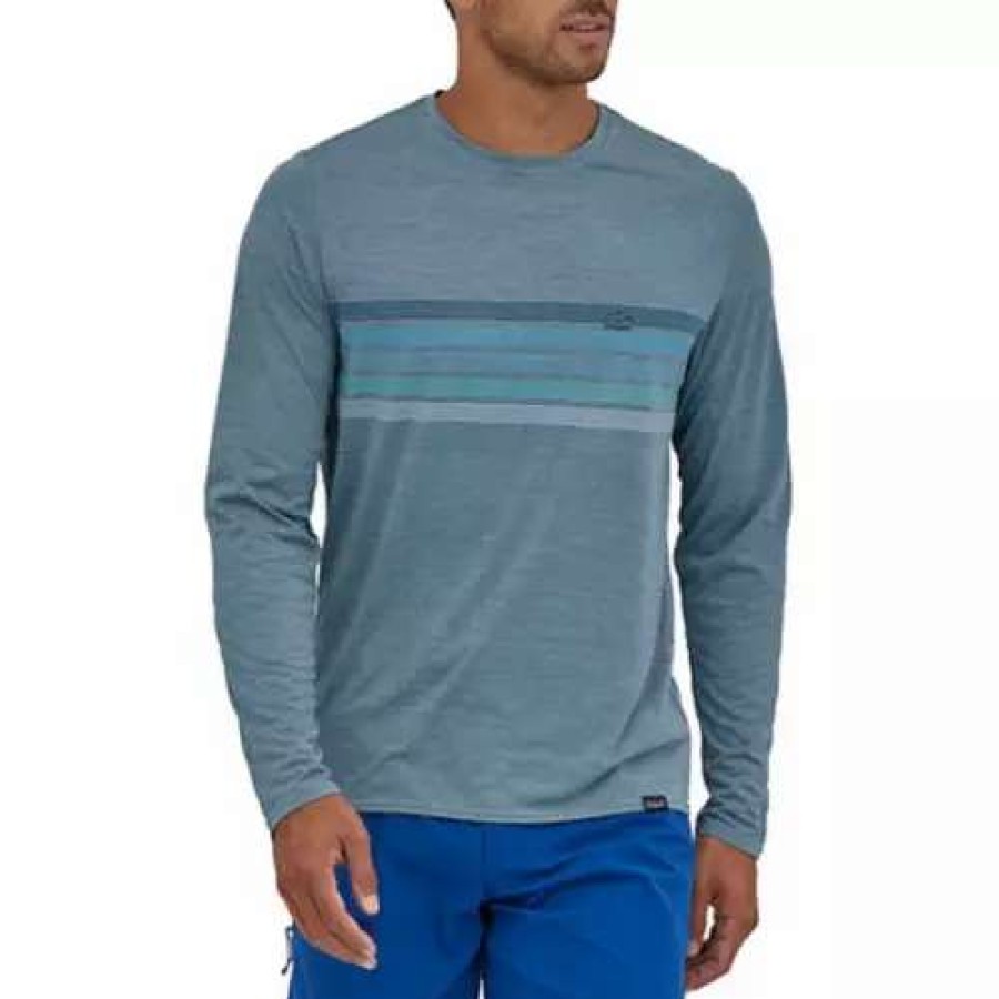 Shirts * | Men'S Patagonia Capilene Cool Daily Graphic Long Sleeve T-Shirt Grey Heather