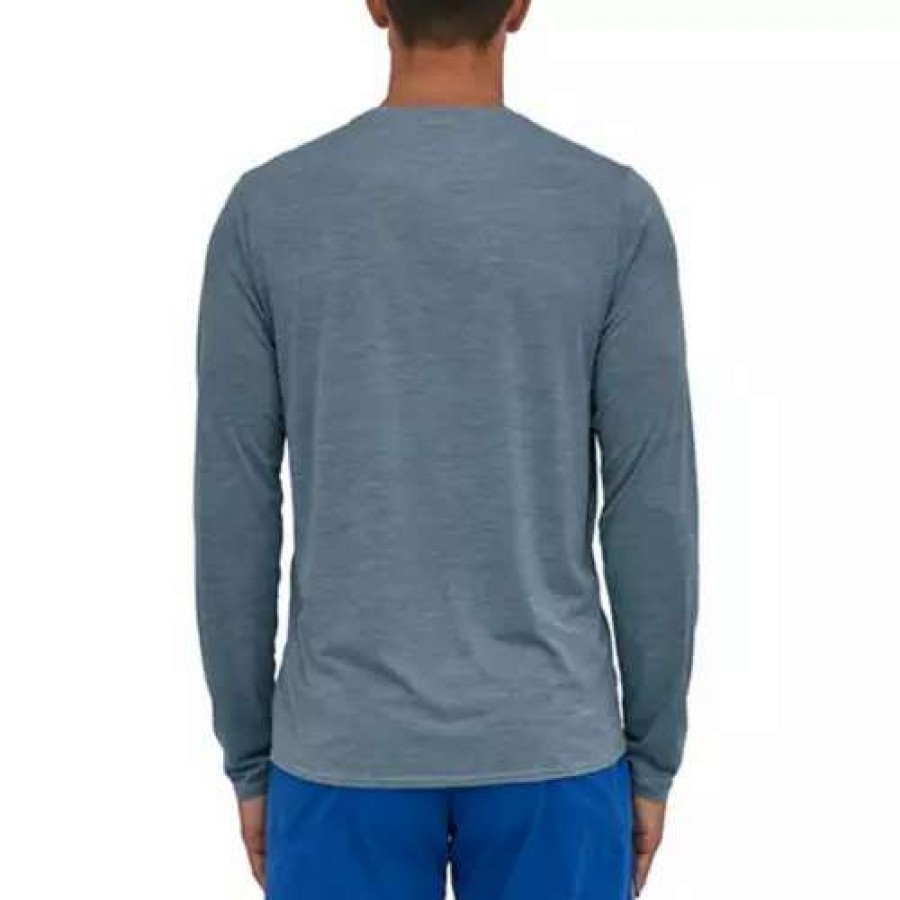 Shirts * | Men'S Patagonia Capilene Cool Daily Graphic Long Sleeve T-Shirt Grey Heather