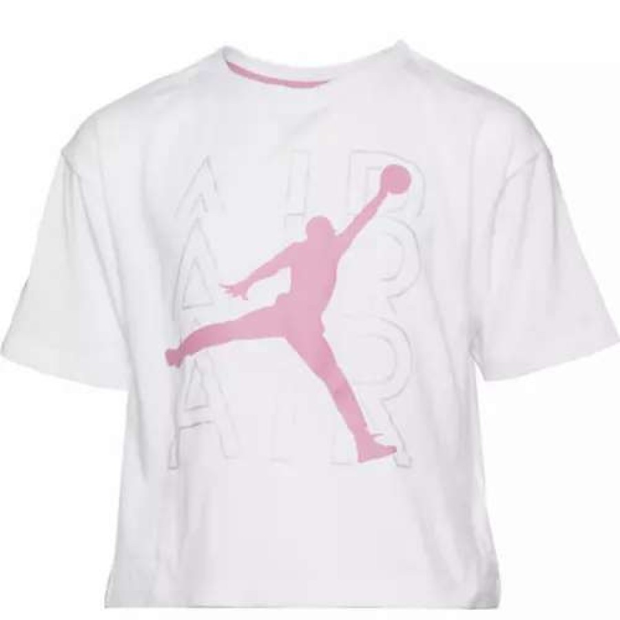 Shirts * | Girls' Jordan Air Shine T-Shirt White