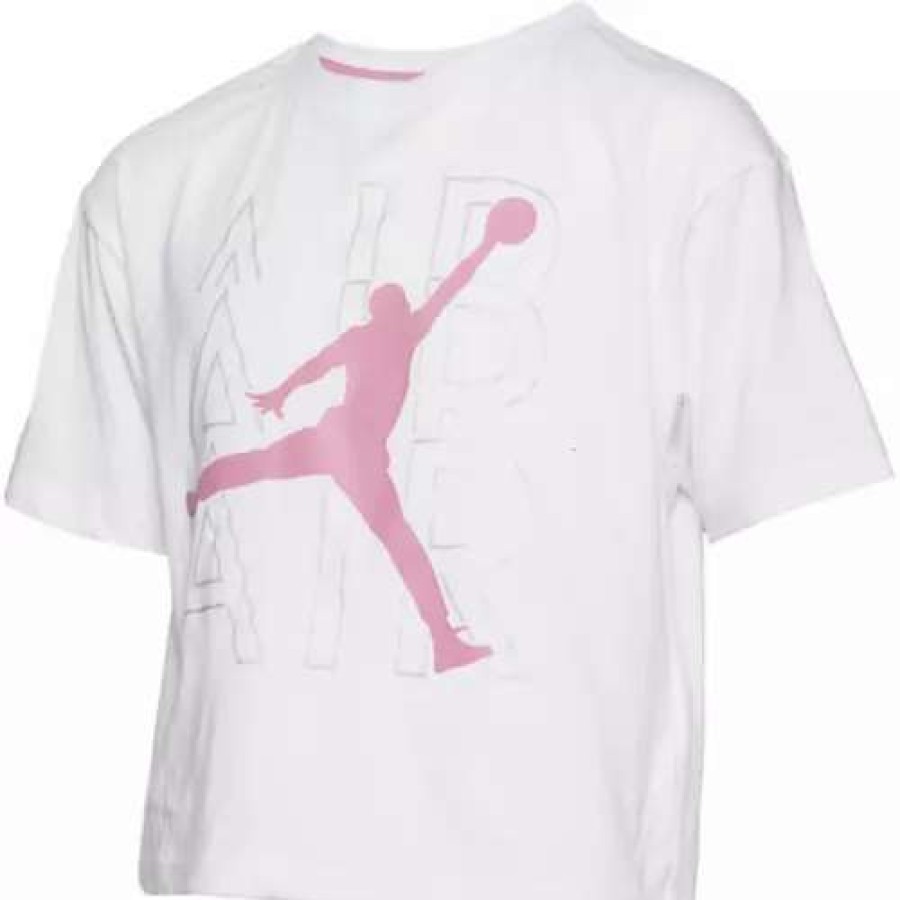 Shirts * | Girls' Jordan Air Shine T-Shirt White