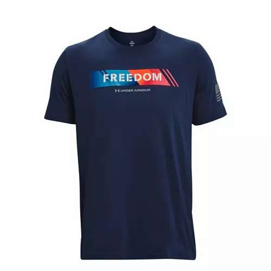 Shirts * | Men'S Under Armour Freedom Amp 3 T-Shirt Academy/Steel