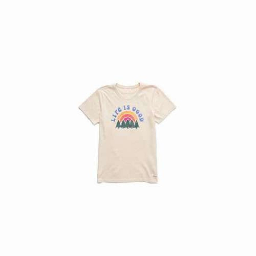 Shirts * | Women'S Life Is Good Rainbow Forest T-Shirt Putty White