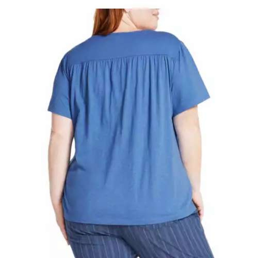 Shirts * | L.L.Bean Women'S L.L. Bean Plus Organic Cotton T-Shirt Rustic Blue