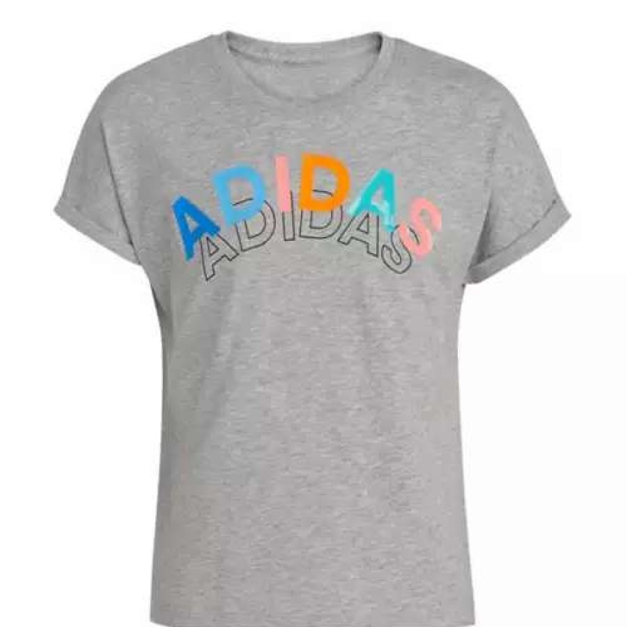 Shirts * | Toddler Girls' Adidas Dolman Heather T-Shirt