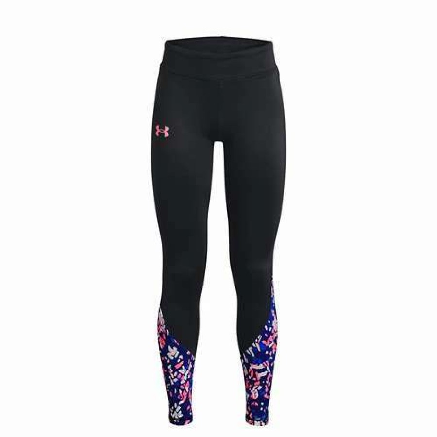 Shirts * | Girls' Under Armour Coldgear Novelty Leggings Black Pink