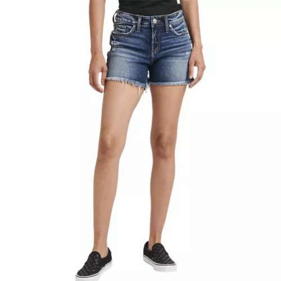 Shorts * | Women'S Silver Jeans Co. Suki Mid Rise Jean Shorts Indigo